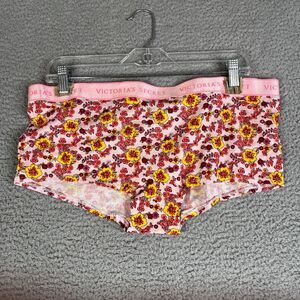 Victoria's Secret Panties XXL Pink Floral Shortie Boyshort Panty Underwear Pink